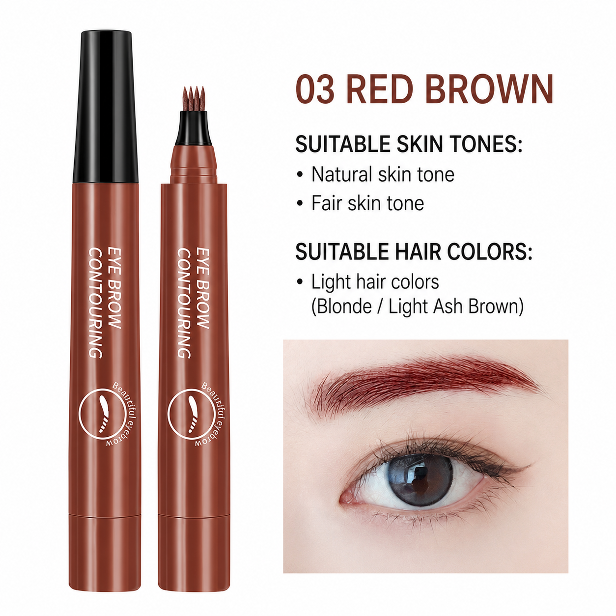 Easyshopro™liquid eyebrow pencil with Quadrilateral —waterproof