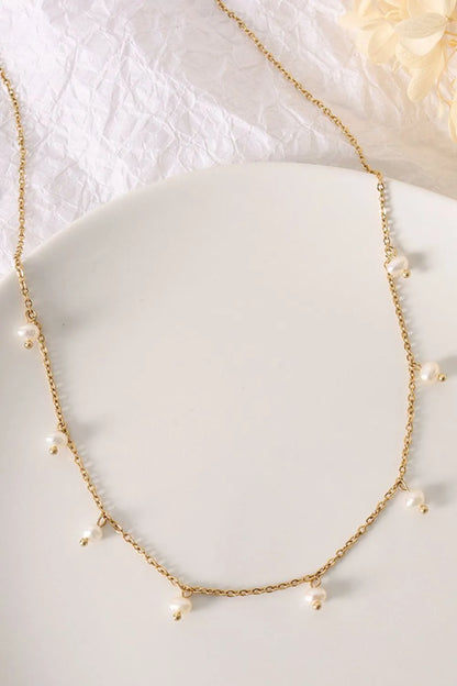 Freshwater pearl loose pearl necklace women's collarbone chain