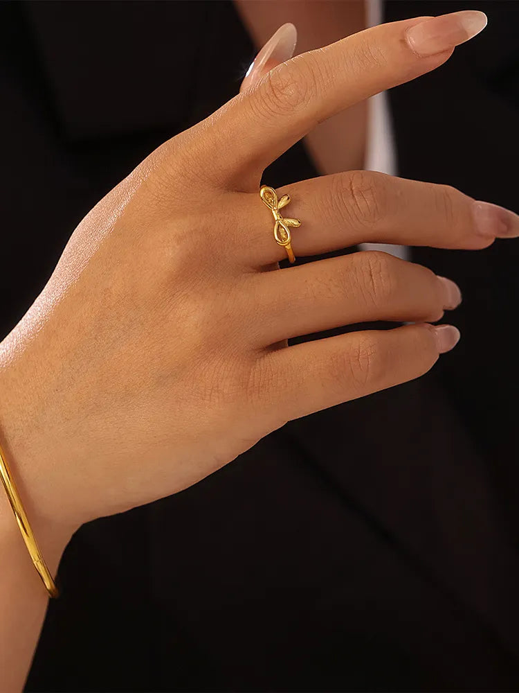 Bow ring stainless steel ins style jewelry