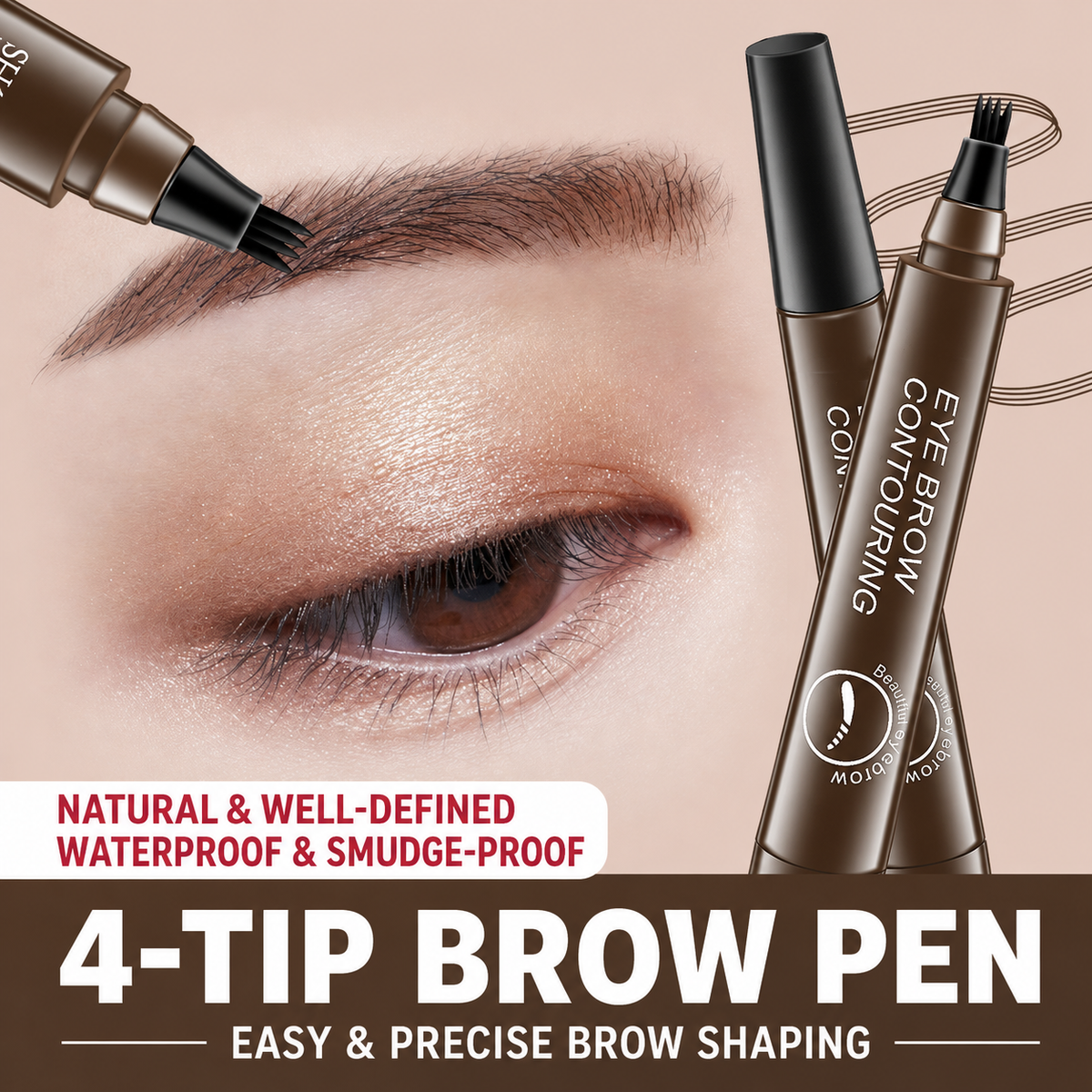 Easyshopro™liquid eyebrow pencil with Quadrilateral —waterproof