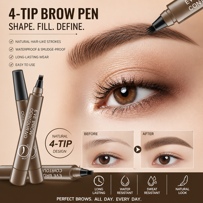 Easyshopro™liquid eyebrow pencil with Quadrilateral —waterproof